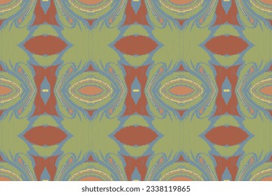 Ikat Seamless Pattern Embroidery Background. Ikat Texture Geometric Ethnic Oriental Pattern traditional.aztec Style Abstract Vector design for Texture,fabric,clothing,wrapping,sarong.