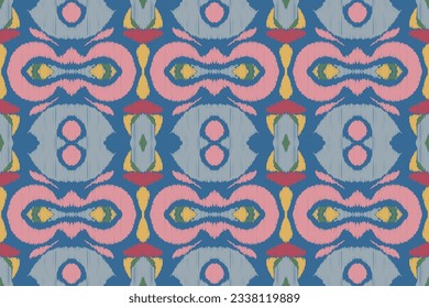Ikat Seamless Pattern Embroidery Background. Ikat Seamless Geometric Ethnic Oriental Pattern Traditional. Ikat Aztec Style Abstract Design for Print Texture,fabric,saree,sari,carpet.