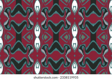 Ikat Seamless Pattern Embroidery Background. Ikat Damask Geometric Ethnic Oriental Pattern Traditional. Ikat Aztec Style Abstract Design for Print Texture,fabric,saree,sari,carpet.