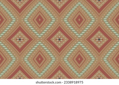 Ikat Seamless Pattern Embroidery Background. Ikat Vector Geometric Ethnic Oriental Pattern Traditional. Ikat Aztec Style Abstract Design for Print Texture,fabric,saree,sari,carpet.