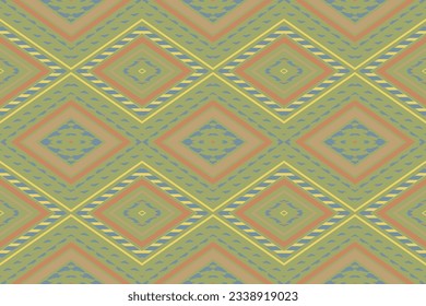 Ikat Seamless Pattern Embroidery Background. Ikat Floral Geometric Ethnic Oriental Pattern traditional.aztec Style Abstract Vector illustration.design for Texture,fabric,clothing,wrapping,sarong.