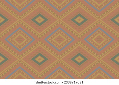 Ikat Seamless Pattern Embroidery Background. Ikat Chevron Geometric Ethnic Oriental Pattern traditional.aztec Style Abstract Vector design for Texture,fabric,clothing,wrapping,sarong.