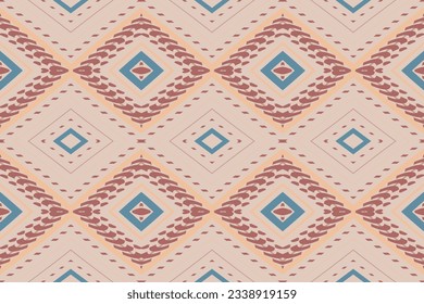 Fondo De Bordado Del Patrón Ikat De Seamless. Ikat Imprimir Patrón Geométrico Étnico Oriental Tradicional. Diseño abstracto de estilo azteca Ikat para textura impresa, tela, sari, alfombra.