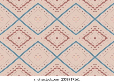 Ikat Seamless Pattern Embroidery Background. Ikat Prints Geometric Ethnic Oriental Pattern traditional.aztec Style Abstract Vector illustration.design for Texture,fabric,clothing,wrapping,sarong.