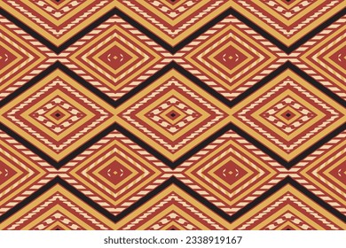 Fondo De Bordado Del Patrón Ikat De Seamless. Ikat Imprimir patrón geométrico de etnia oriental tradicional.azteca Estilo Abstract Ilustración vectorial.diseño para textura, tela, ropa, envoltura, sarong.