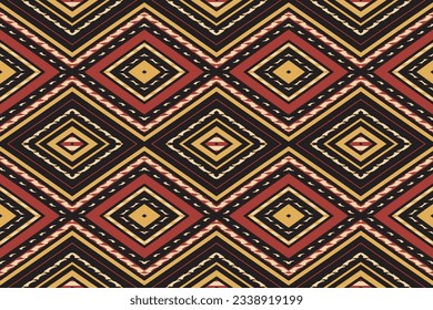 Ikat Seamless Pattern Embroidery Background. Ikat Pattern Geometric Ethnic Oriental Pattern traditional.aztec Style Abstract Vector illustration.design Texture,fabric,clothing,wrapping,sarong.