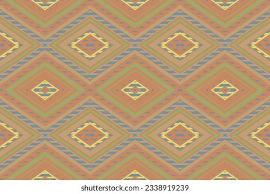 Ikat Seamless Pattern Embroidery Background. Ikat Designs Geometric Ethnic Oriental Pattern traditional.aztec Style Abstract Vector design for Texture,fabric,clothing,wrapping,sarong.