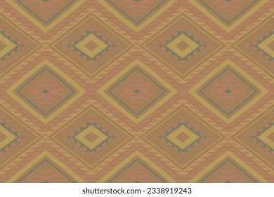 Ikat Seamless Pattern Embroidery Background. Ikat Damask Geometric Ethnic Oriental Pattern traditional.aztec Style Abstract Vector design for Texture,fabric,clothing,wrapping,sarong.