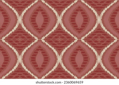 Ikat Seamless Pattern Embroidery Background. Ikat Vector Geometric Ethnic Oriental Pattern traditional.aztec Style Abstract Vector illustration.design for Texture,fabric,clothing,wrapping,sarong.