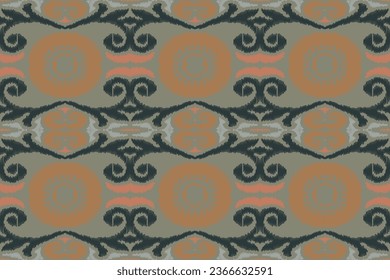 Ikat Seamless Pattern Embroidery Background. Ikat Stripes Geometric Ethnic Oriental Pattern Traditional. Ikat Aztec Style Abstract Design for Print Texture,fabric,saree,sari,carpet.