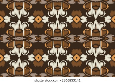 Fondo De Bordado Del Patrón Ikat De Seamless. Ikat Imprimir Patrón Geométrico Étnico Oriental Tradicional. Diseño abstracto de estilo azteca Ikat para textura impresa, tela, sari, alfombra.