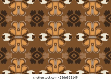 Ikat Seamless Pattern Embroidery Background. Ikat Stripes Geometric Ethnic Oriental Pattern traditional.aztec Style Abstract Vector illustration.design for Texture,fabric,clothing,wrapping,sarong.