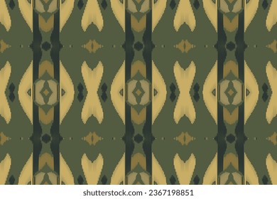 Ikat Seamless Pattern Embroidery Background. Ikat Print Geometric Ethnic Oriental Pattern traditional.aztec Style Abstract Vector illustration.design for Texture,fabric,clothing,wrapping,sarong.