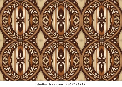 Ikat Seamless Pattern Embroidery Background. Ikat Flower Geometric Ethnic Oriental Pattern traditional.aztec Style Abstract Vector illustration.design for Texture,fabric,clothing,wrapping,sarong.