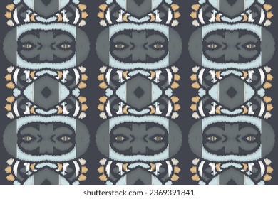 Ikat Seamless Pattern Embroidery Background. Ikat Chevron Geometric Ethnic Oriental Pattern traditional.aztec Style Abstract Vector design for Texture,fabric,clothing,wrapping,sarong.