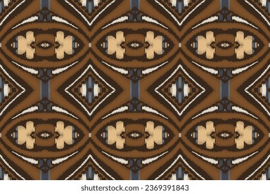 Ikat Seamless Pattern Embroidery Background. Ikat Design Geometric Ethnic Oriental Pattern traditional.aztec Style Abstract Vector design for Texture,fabric,clothing,wrapping,sarong.