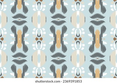 Ikat Seamless Pattern Embroidery Background. Ikat Aztec Geometric Ethnic Oriental Pattern traditional.aztec Style Abstract Vector illustration.design for Texture,fabric,clothing,wrapping,sarong.