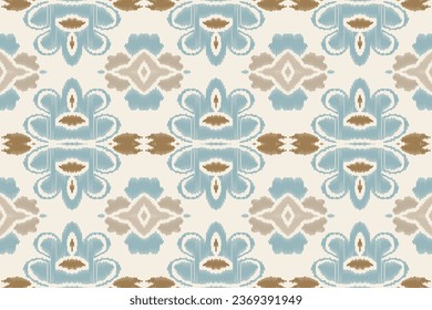 Ikat Seamless Pattern Embroidery Background. Ikat Stripes Geometric Ethnic Oriental Pattern traditional.aztec Style Abstract Vector illustration.design for Texture,fabric,clothing,wrapping,sarong.