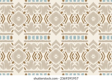 Ikat Seamless Pattern Embroidery Background. Ikat Seamless Geometric Ethnic Oriental Pattern traditional.aztec Style Abstract Vector design for Texture,fabric,clothing,wrapping,sarong.