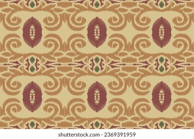 Ikat Seamless Pattern Embroidery Background. Ikat Prints Geometric Ethnic Oriental Pattern traditional.aztec Style Abstract Vector illustration.design for Texture,fabric,clothing,wrapping,sarong.