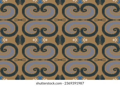Ikat Stickereihintergrund ohne Nahtlose Muster. Ikat Frame Geometric Ethnic Oriental Pattern traditionellen.aztec Stil Abstrakte Vektorgrafik.Design für Textur, Stoff, Kleidung, Umhüllung, Sarong.