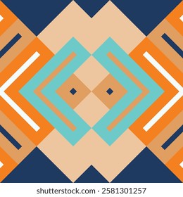 Ikat Seamless Pattern Embroidery Background. Ikat Fabric Geometric Ethnic Oriental Pattern Traditional. Ikat Aztec Style Abstract Design for Print Texture,fabric,saree,sari,carpet.