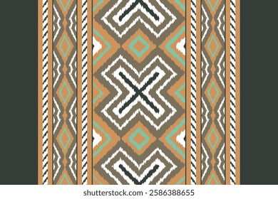 Ikat Seamless Pattern Embroidery Background. Ikat Designs Geometric Ethnic Oriental Pattern traditional.aztec Style Abstract Vector design for Texture,fabric,clothing,wrapping,sarong.