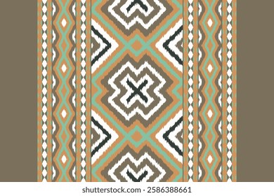 Ikat Seamless Pattern Embroidery Background. Ikat Damask Geometric Ethnic Oriental Pattern Traditional. Ikat Aztec Style Abstract Design for Print Texture,fabric,saree,sari,carpet.