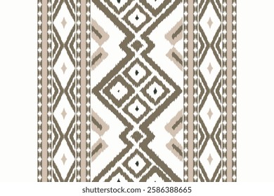 Ikat Seamless Pattern Embroidery Background. Ikat Chevron Geometric Ethnic Oriental Pattern traditional.aztec Style Abstract Vector design for Texture,fabric,clothing,wrapping,sarong.