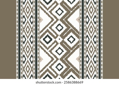 Ikat Seamless Pattern Embroidery Background. Ikat Chevron Geometric Ethnic Oriental Pattern Traditional. Ikat Aztec Style Abstract Design for Print Texture,fabric,saree,sari,carpet.