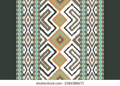 Ikat Seamless Pattern Embroidery Background. Ikat Design Geometric Ethnic Oriental Pattern Traditional. Ikat Aztec Style Abstract Design for Print Texture,fabric,saree,sari,carpet.