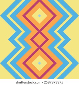 Ikat Seamless Pattern Embroidery Background. Ikat Triangle Geometric Ethnic Oriental Pattern Traditional. Ikat Aztec Style Abstract Design for Print Texture,fabric,saree,sari,carpet.