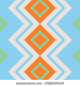 Ikat Seamless Pattern Embroidery Background. Ikat Triangle Geometric Ethnic Oriental Pattern traditional.aztec Style Abstract Vector design for Texture,fabric,clothing,wrapping,sarong.