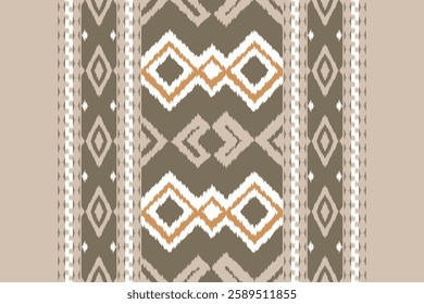 Ikat Seamless Pattern Embroidery Background. Ikat Prints Geometric Ethnic Oriental Pattern traditional.aztec Style Abstract Vector illustration.design for Texture,fabric,clothing,wrapping,sarong.