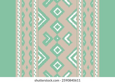 Ikat Seamless Pattern Embroidery Background. Ikat Pattern Geometric Ethnic Oriental Pattern traditional.aztec Style Abstract Vector illustration.design Texture,fabric,clothing,wrapping,sarong.