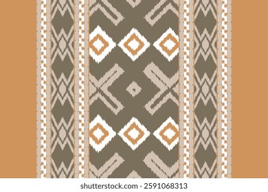 Ikat Seamless Pattern Embroidery Background. Ikat Prints Geometric Ethnic Oriental Pattern Traditional. Ikat Aztec Style Abstract Design for Print Texture,fabric,saree,sari,carpet.