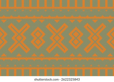 Ikat Seamless Pattern Embroidery Background. Ikat Designs Geometric Ethnic Oriental Pattern traditional.aztec Style Abstract Vector design for Texture,fabric,clothing,wrapping,sarong.