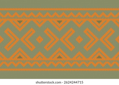 Ikat Seamless Pattern Embroidery Background. Ikat Designs Geometric Ethnic Oriental Pattern Traditional. Ikat Aztec Style Abstract Design for Print Texture,fabric,saree,sari,carpet.