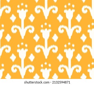 IKAT seamless pattern. Ethnic abstract vector print for fabric, wallpaper, wraping paper. Traditional ornament, modern illustration