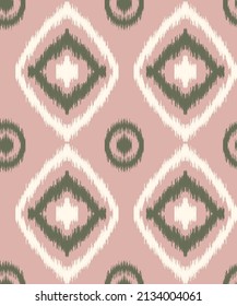 IKAT seamless pattern. Ethnic abstract vector print for fabric, wallpaper, wraping paper. Traditional ornament, modern illustration