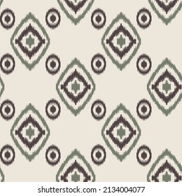IKAT seamless pattern. Ethnic abstract vector print for fabric, wallpaper, wraping paper. Traditional ornament, modern illustration