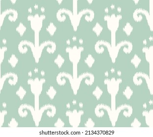 IKAT nahtloses Muster. Ethnische abstrakte Vektorgrafik für Stoff, Tapete, Schleifpapier. Traditionelle Ornamente, moderne Illustration