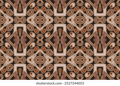 Ikat vetor de tecido étnico sem costura. Moda boêmia. Textura em aquarela sem fim. Etnia Ikat Padrão. Vintage bordado sem fim. Conceito de Motivos Perfeitos. Aquarela sem fim Batik.