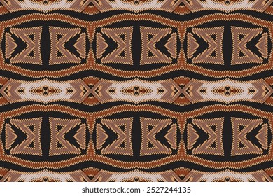 Ikat seamless pattern Ethnic fabric vector. Bohemian fashion. Endless watercolor texture. Ethnic Ikat Pattern. Vintage Endless Embroidery. Seamless Motifs Concept. Endless Watercolor Batik.