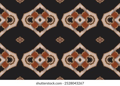 Patrón sin costuras Ikat Vector de tela étnica. Moda bohemia. Textura de acuarela sin fin. Patrón Ikat étnico. Bordado sin fin de Antiguas. Concepto de motivos sin fisuras. Acuarela interminable Batik.