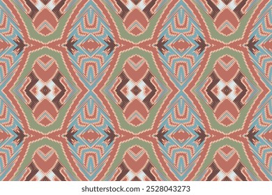 Ikat seamless pattern Ethnic fabric vector. Bohemian fashion. Endless watercolor texture. Ethnic Ikat Pattern. Vintage Endless Embroidery. Seamless Motifs Concept. Endless Watercolor Batik.