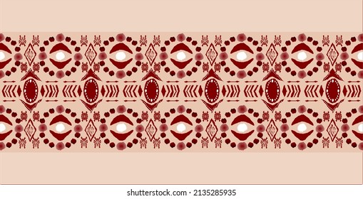 ikat seamless pattern. ethnic geometric pattern. tribal border pattern. design pattern for cloth, wallpaper, background, etc. abstract Aztec style.