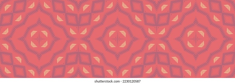 Ikat Seamless Pattern Ethnic nativity Embroidery, Ikat flower Digital textile Asian Design for Prints Fabric saree Mughal Swaths texture Kurti Kurtis Kurtas, Motif Batik