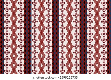       Ikat seamless pattern. Ethnic South Western decor style. Ikat Boho geometric ornament. Vector seamless pattern. Mexican blanket, rug. Woven carpet