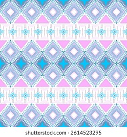 Ikat seamless pattern for fabric, wallpaper, tiles, traditional seamless , Aztec, tribal. Hmong, Native American Indian, Pattern design for wrap, carpet, decorative illustion
